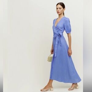 Reformation Linen Wrap Dress